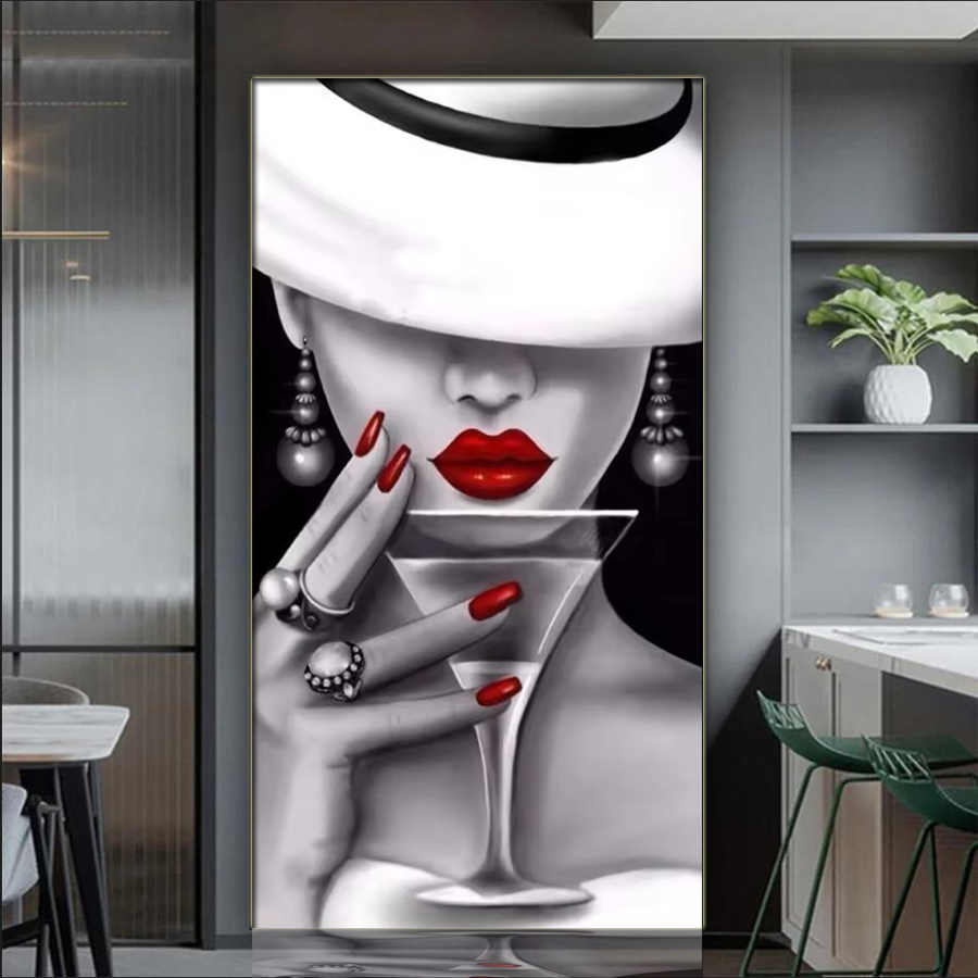 Embroidery Lips - Elegant Woman Full Diamond Mosaic Kits