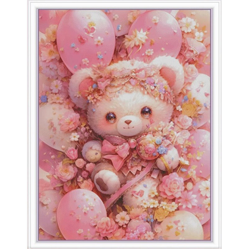 Embroidery Job - ZZ3887 Bear 14CT 16CT Printed On