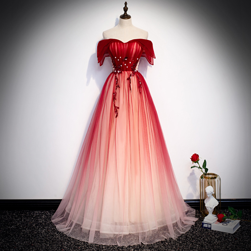 Embroidery Gradient - Strap Toast Dress for Bride 2026