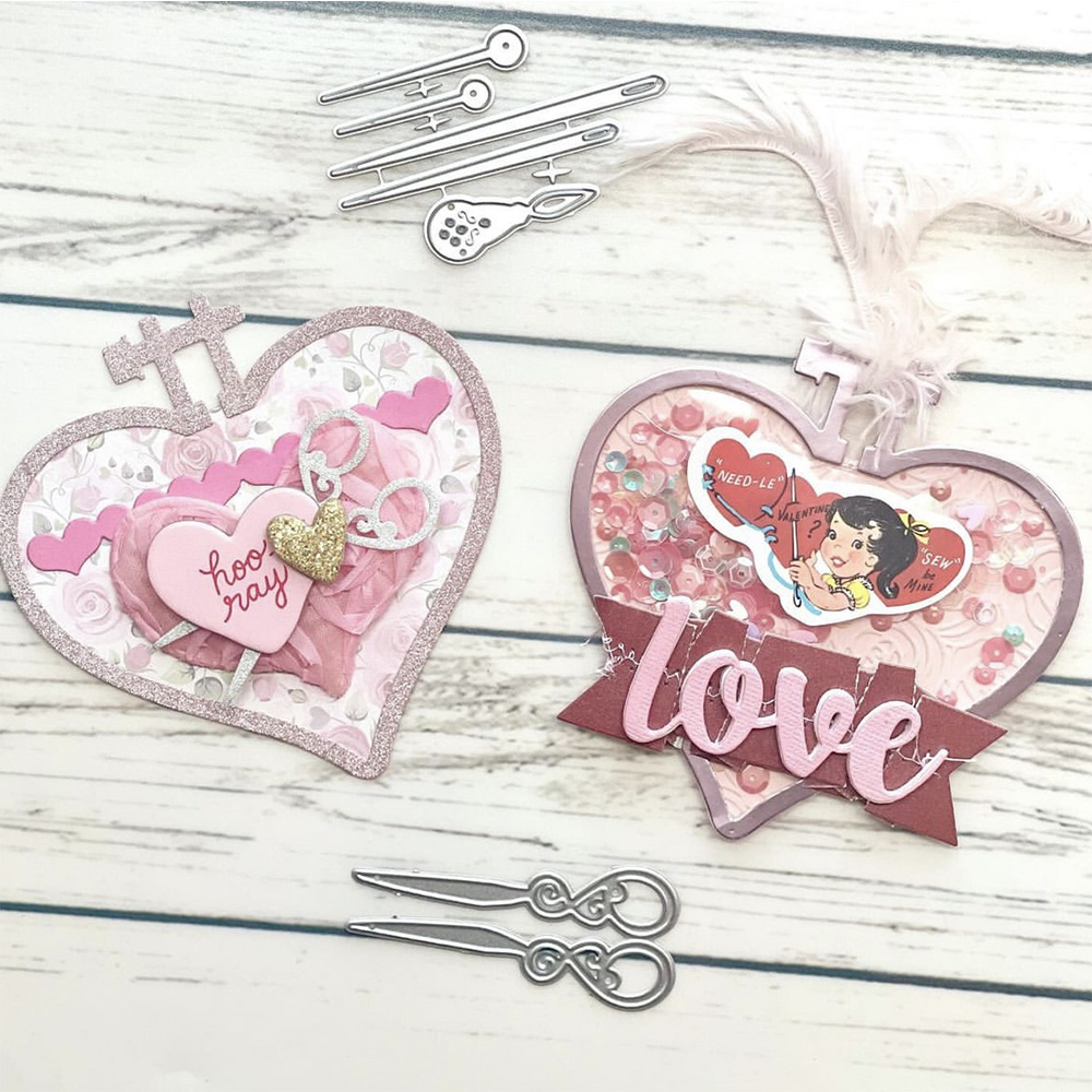 Embroidery Sheet - KSCRAFT Heart Embroidery Hoop Metal Cutting