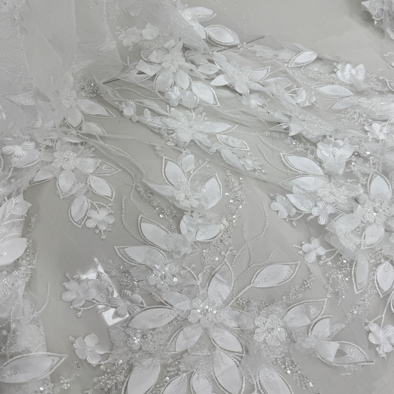 Heavy Beaded 3D Flower Lace Fa - Embroidery Net Dress 评论和价格