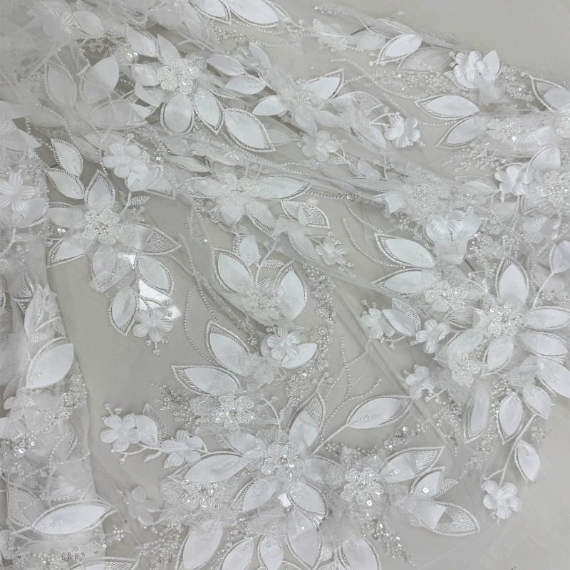 Heavy Beaded 3D Flower Lace Fa - Embroidery Net Dress 评论和价格