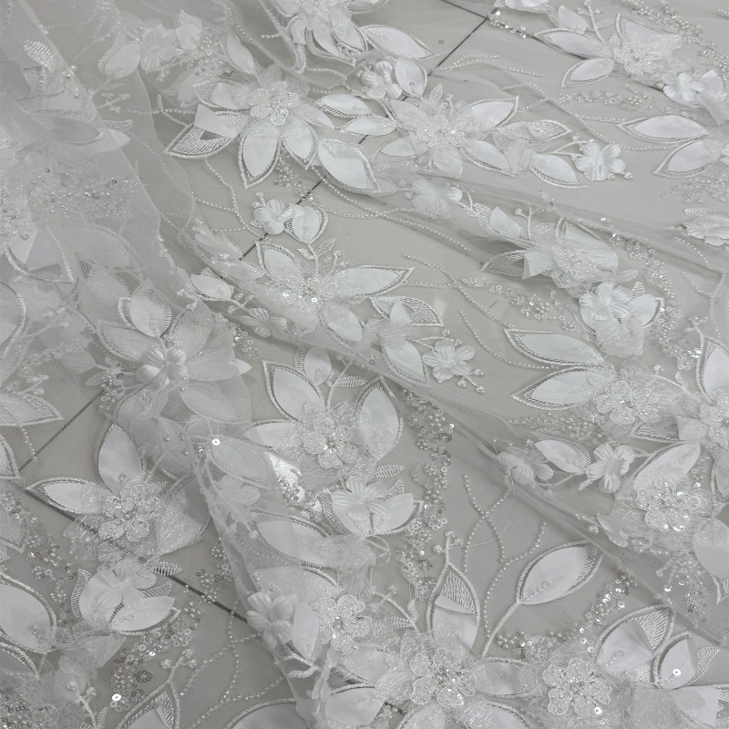 Heavy Beaded 3D Flower Lace Fa - Embroidery Net Dress 评论和价格