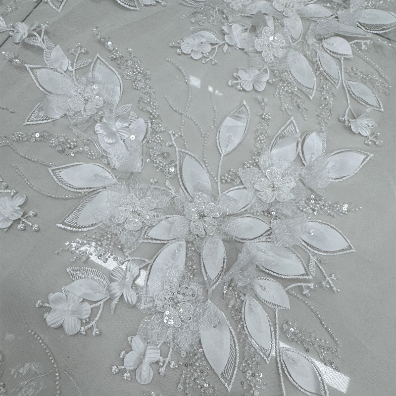 Heavy Beaded 3D Flower Lace Fa - Embroidery Net Dress 评论和价格