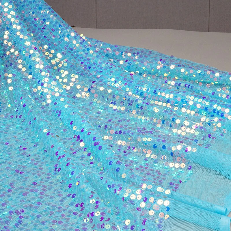 Rainbow Sequin Embroidery Fabr - Embroidery Gradient 评论和价格
