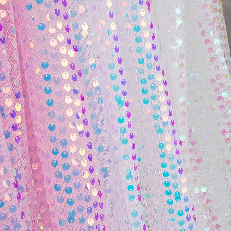 Rainbow Sequin Embroidery Fabr - Embroidery Gradient 评论和价格