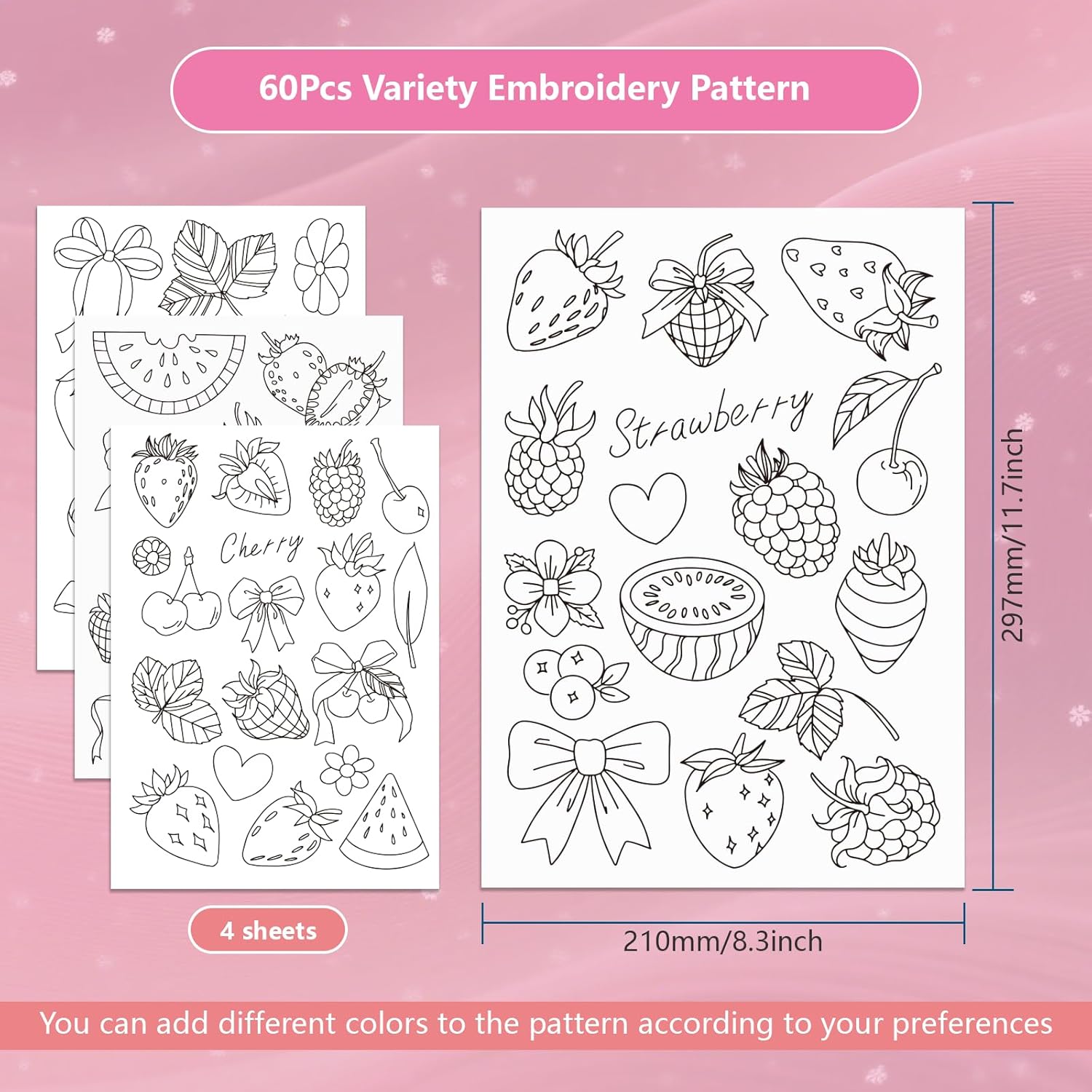 Pre-Printed Strawberry Stick a - Embroidery Sheet 评论和价格