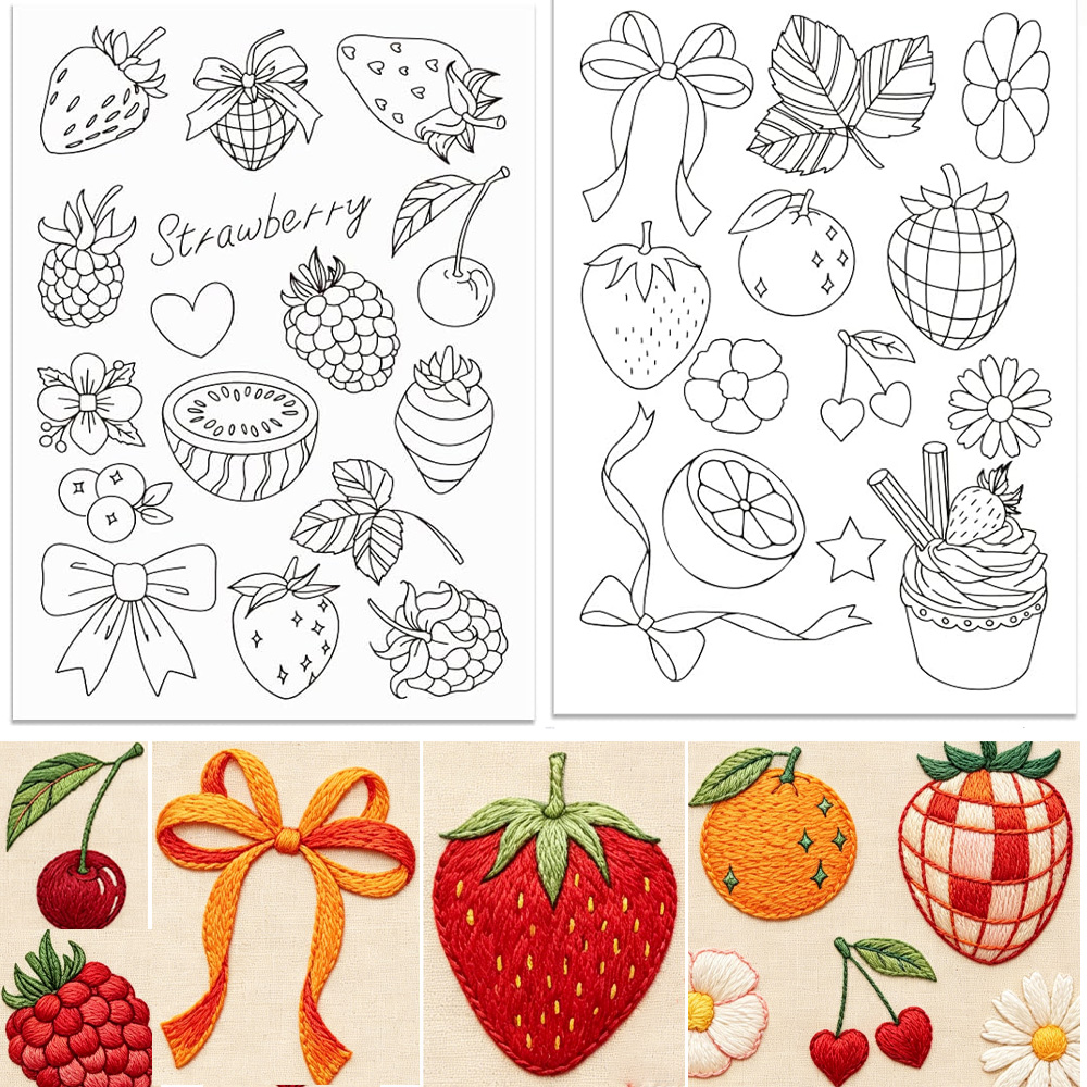 Pre-Printed Strawberry Stick a - Embroidery Sheet 评论和价格