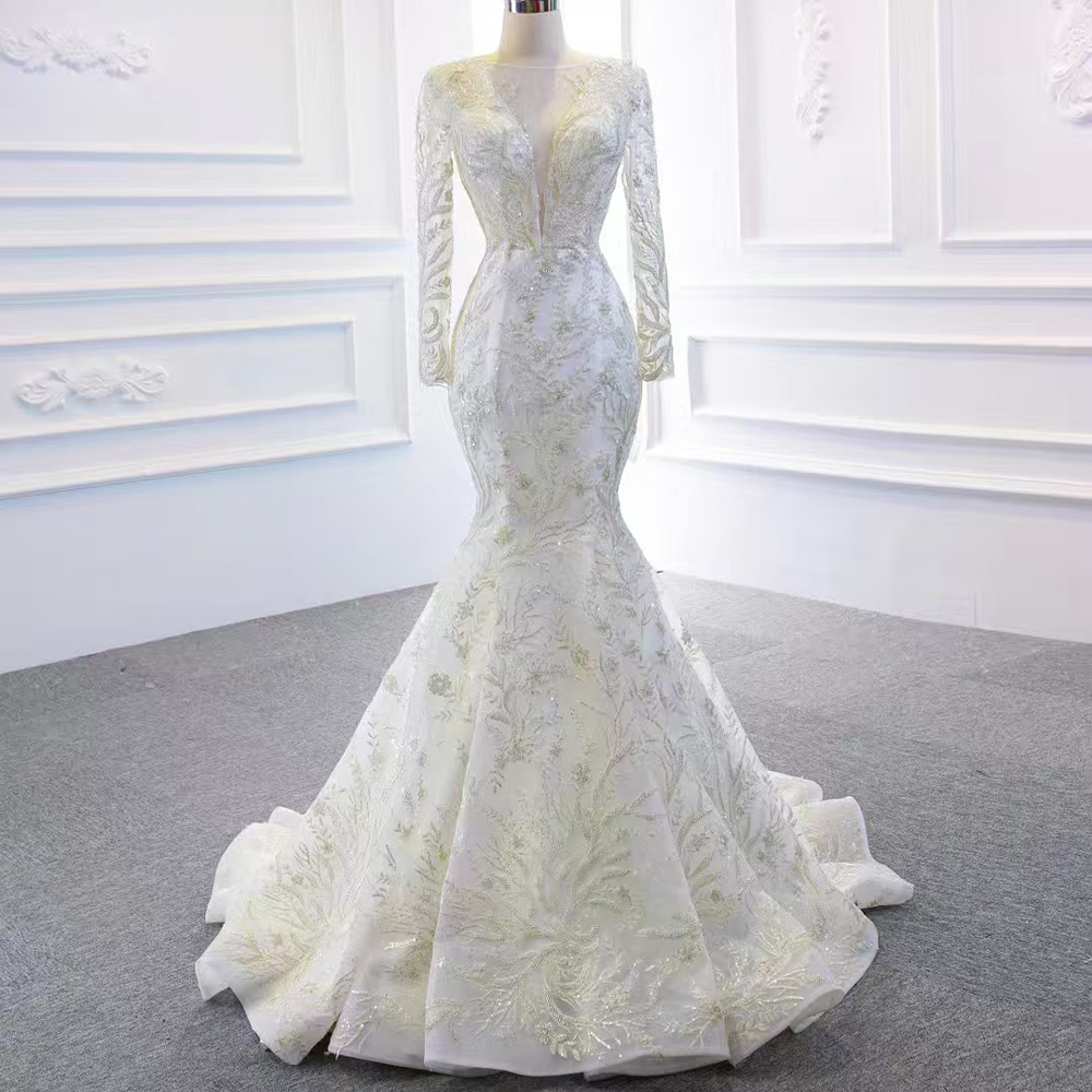 Detachable Train O-Neck Elegan - Embroidery Organza 评论和价格