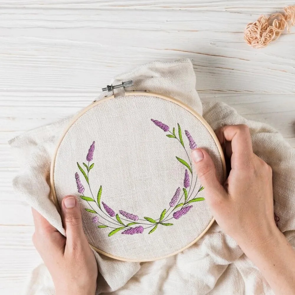 4 Sheets Lavender Flower Butte - Embroidery Sheet 评论和价格