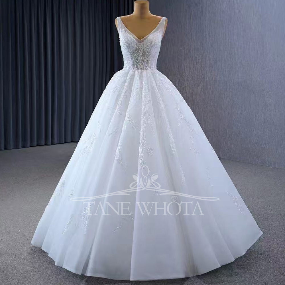 Crystal Sequined Bridal Dress  - Embroidery Organza 评论和价格