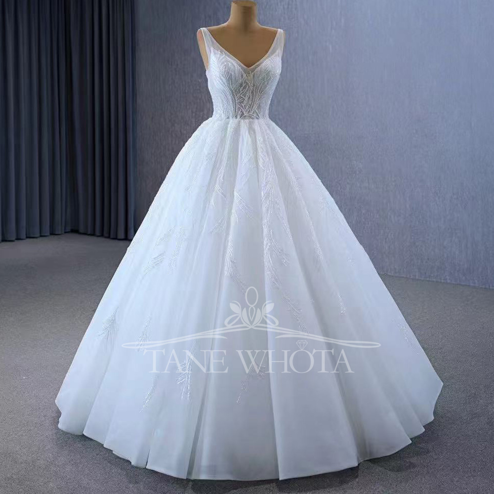 Crystal Sequined Bridal Dress  - Embroidery Organza 评论和价格