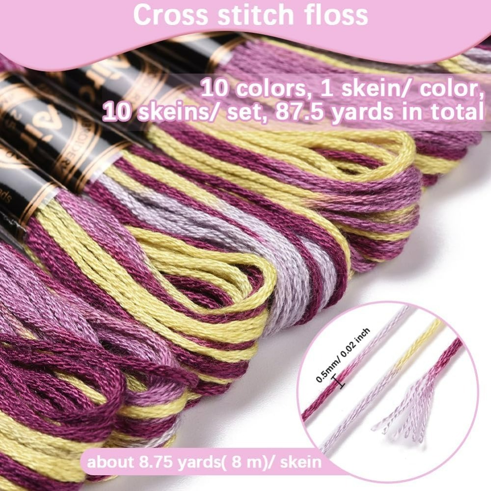6 Strands Purple Variegated Em - Embroidery Gradient 评论和价格
