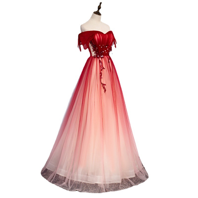 Strap Toast Dress for Bride 20 - Embroidery Gradient 评论和价格