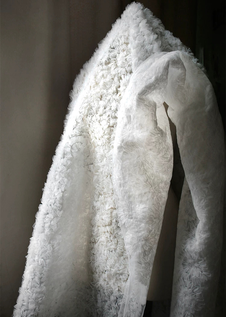 1yard 3D texture micro transpa - Embroidery Net Dress 评论和价格