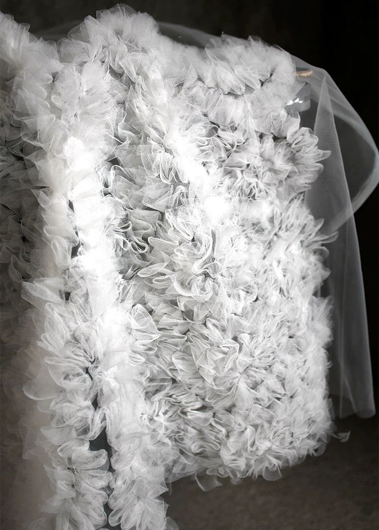 1yard 3D texture micro transpa - Embroidery Net Dress 评论和价格