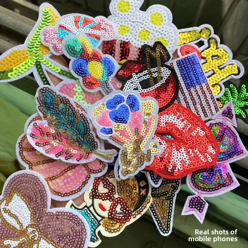 Colorful Sequin Embroidery Pat - Embroidery Lips 评论和价格