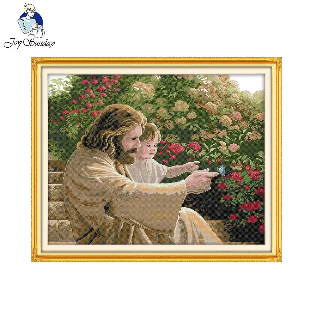 Joy Sunday Jesus and A Kid Emb - Embroidery Jesus 评论和价格