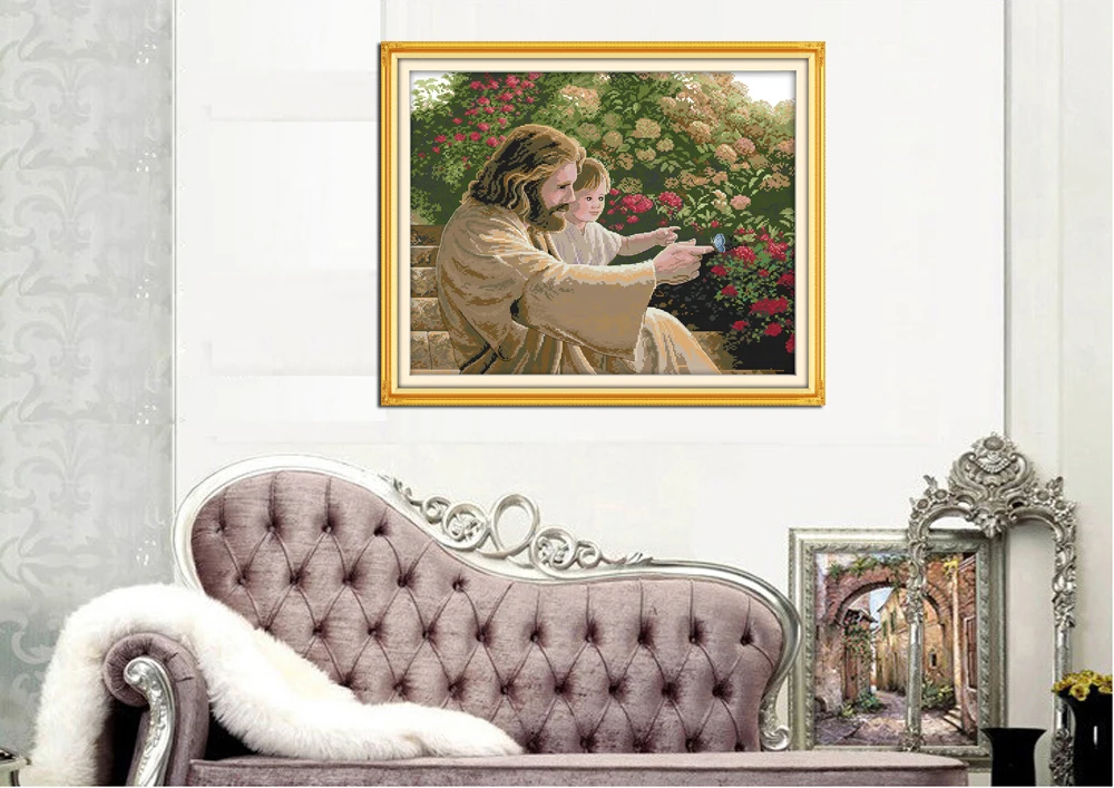 Joy Sunday Jesus and A Kid Emb - Embroidery Jesus 评论和价格