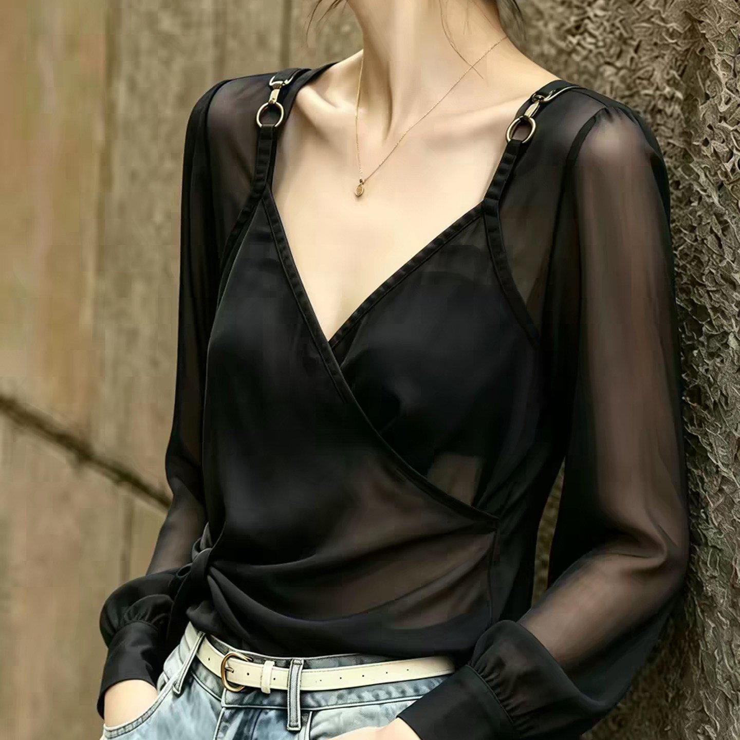 Elegant V-Neck Metal Ring Larg - Embroidery Ring Sizes 评论和价格