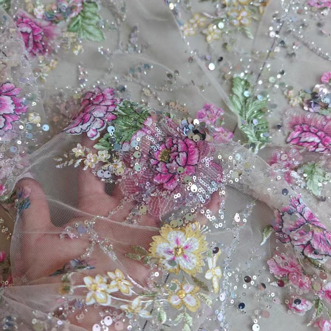 1M 120Cm Wide Luxury Beaded La - Embroidery Gradient 评论和价格