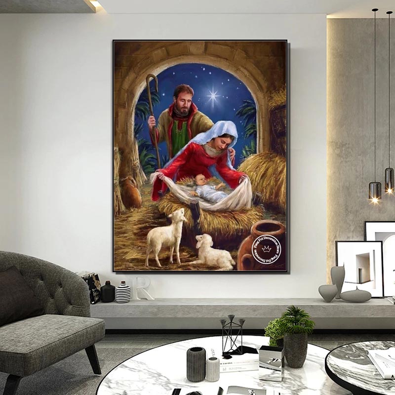 Jesus Christ Born Full Diamond - Embroidery Jesus 评论和价格