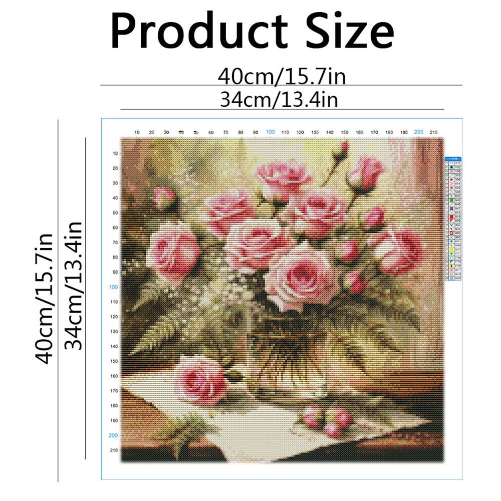 HUACAN Cross Stitch Kits Rose  - Embroidery Job 评论和价格