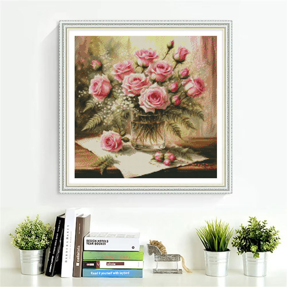 HUACAN Cross Stitch Kits Rose  - Embroidery Job 评论和价格