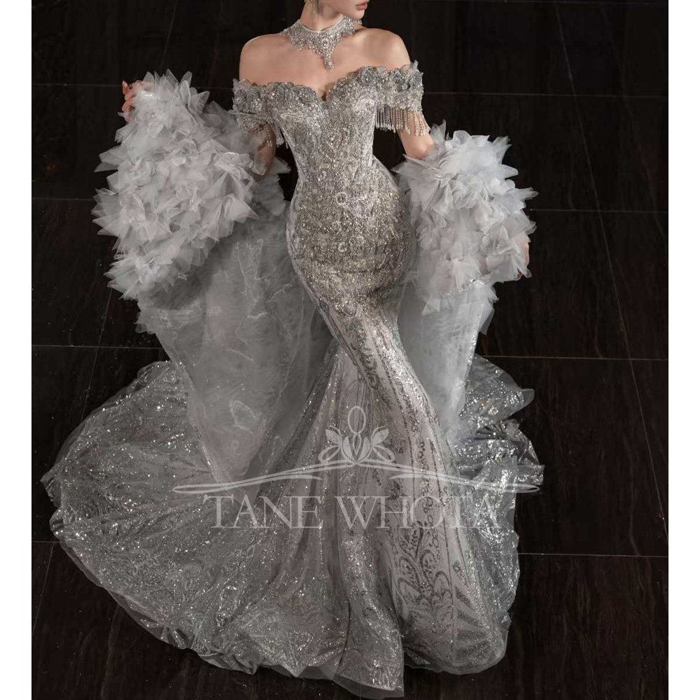 Sweetheart Off-Shoulder Embroi - Embroidery Organza 评论和价格