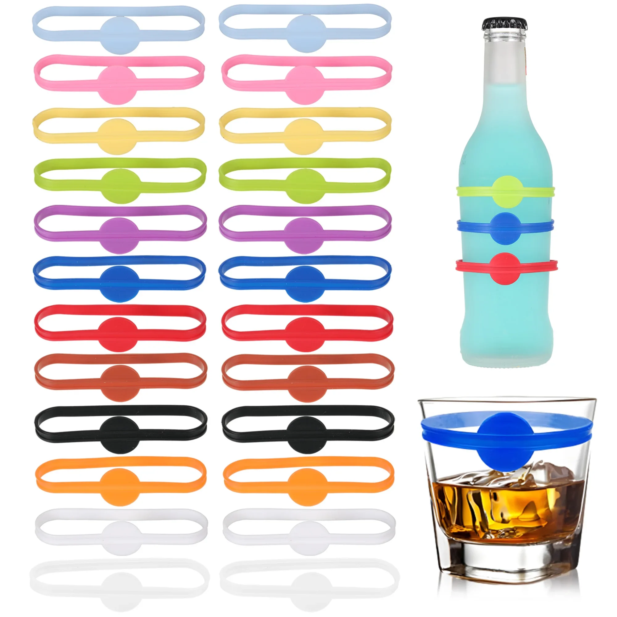 24pcs Wine Labels Glasses Drin - Embroidery Writing 评论和价格