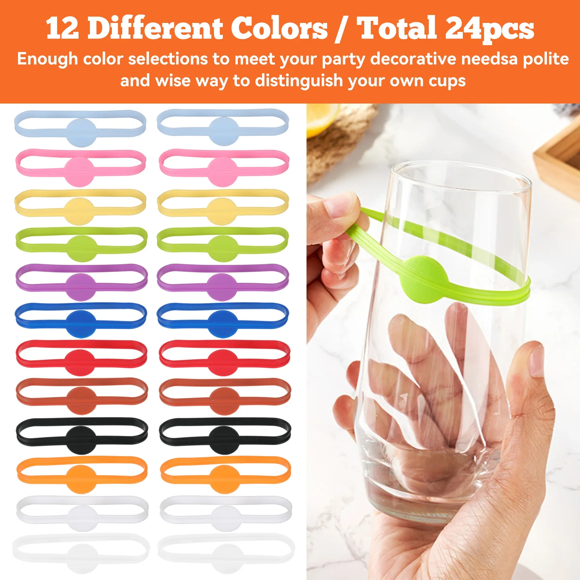 24pcs Wine Labels Glasses Drin - Embroidery Writing 评论和价格