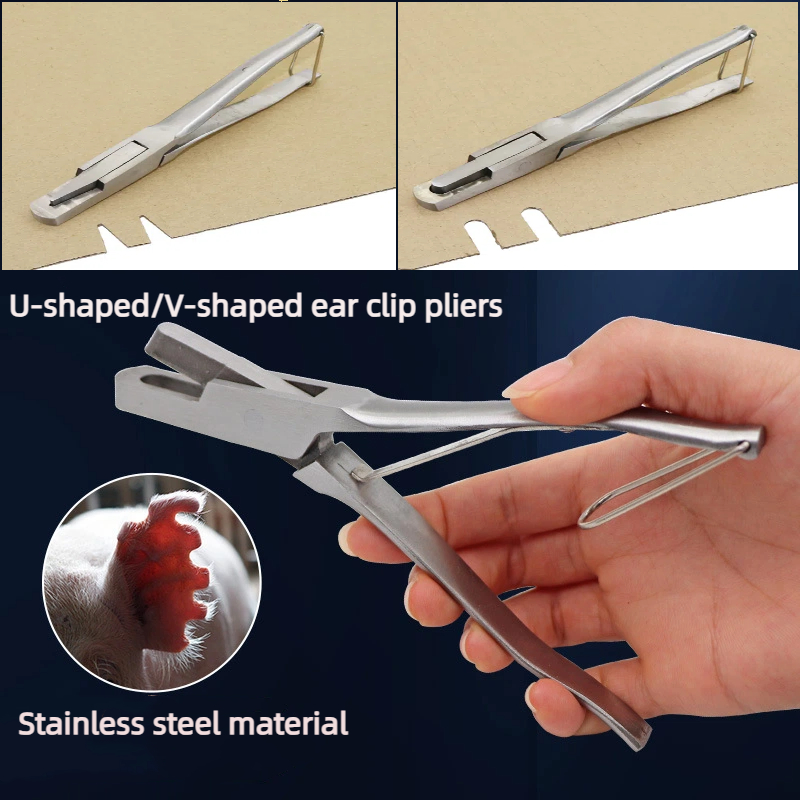 Stainless Steel Pig Ear Punch  - Embroidery Writing 评论和价格