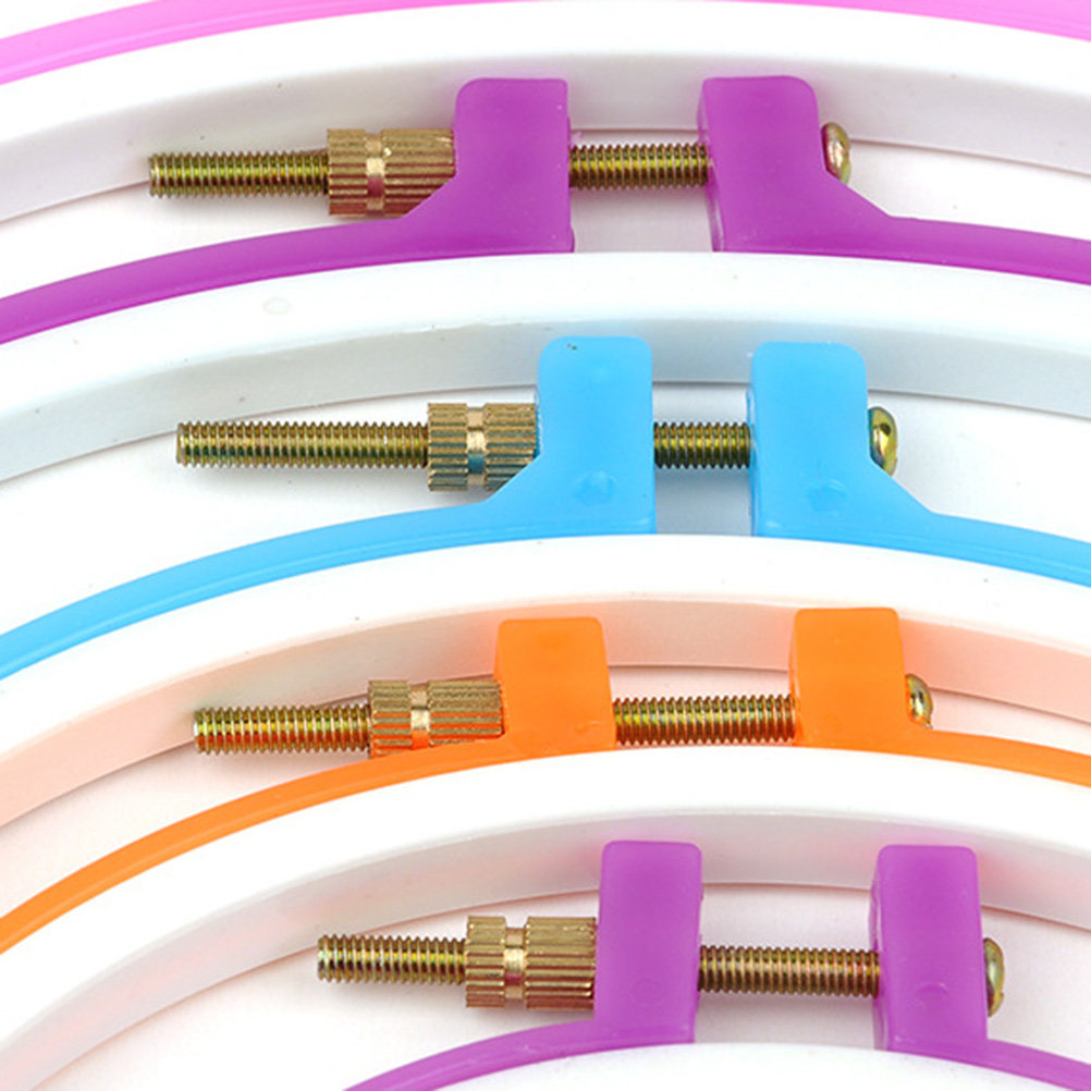 5Pcs Cross Stitch Hoop Set Pla - Embroidery Ring Sizes 评论和价格
